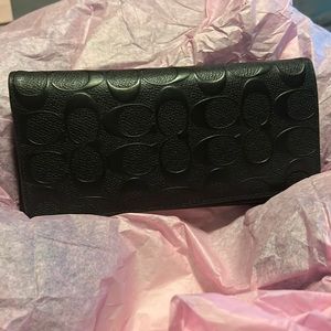 Coach Black Checkbook / Card Wallet
